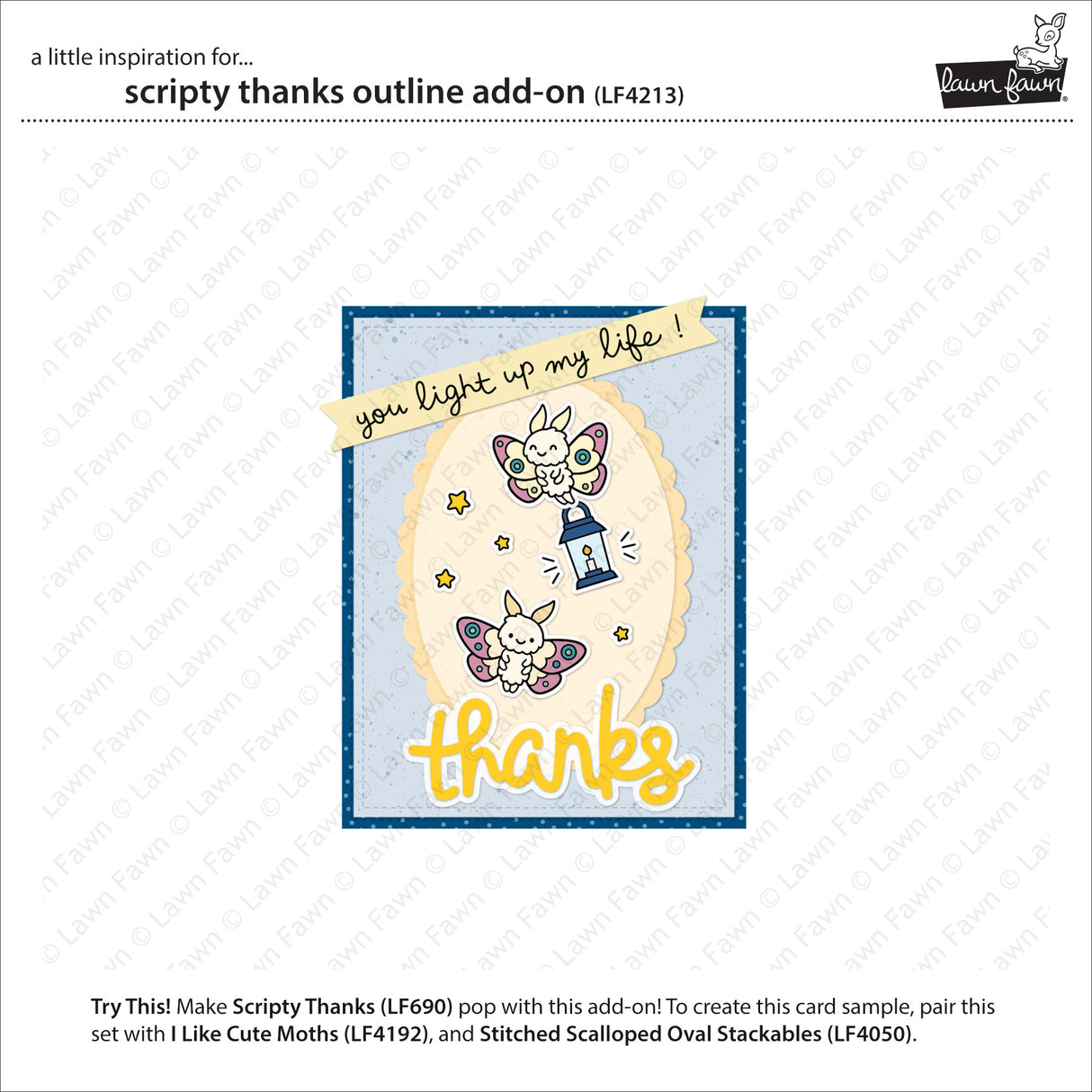 Lawn Fawn Scripty Thanks Outline Add-On Die - LF4213
