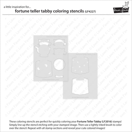 Lawn Fawn Fortune Teller Tabby Coloring Stencils - LF4227