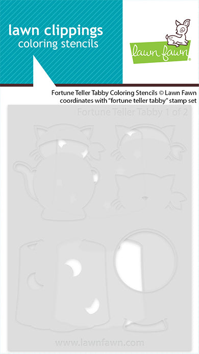 Lawn Fawn Fortune Teller Tabby Coloring Stencils - LF4227