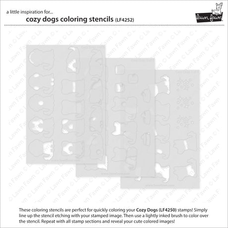 Lawn Fawn LF4252 - Lawn Clippings - Cozy Dogs Coloring Stencil