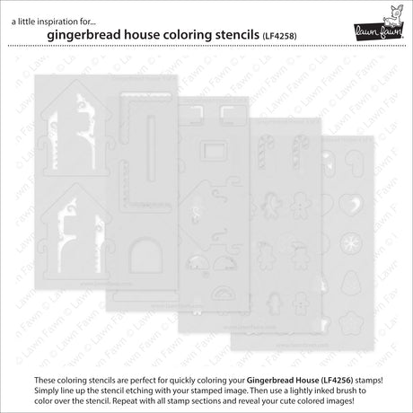 Lawn Fawn LF4258 - Lawn Clippings - Gingerbread House Coloring Stencils
