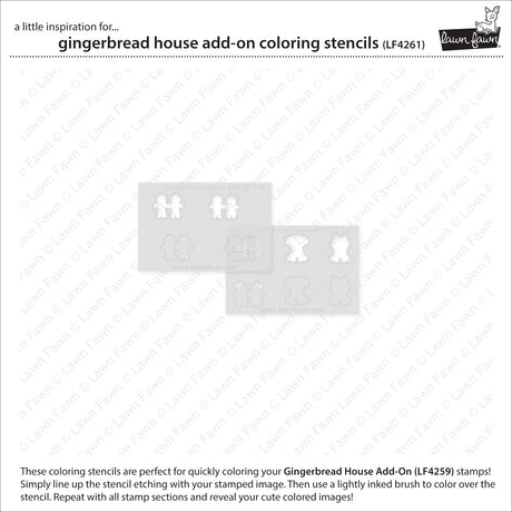 Lawn Fawn LF4261 - Lawn Clippings - Gingerbread House Add-On Coloring Stencils