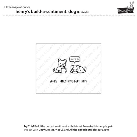 Lawn Fawn LF4264 - Stamps - Henry's Build-A-Sentiment: Dog