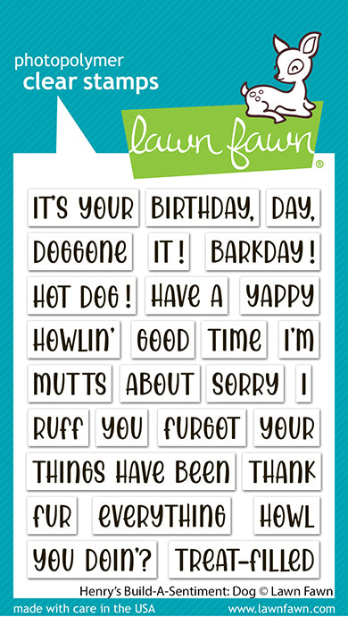 Lawn Fawn LF4264 - Stamps - Henry's Build-A-Sentiment: Dog