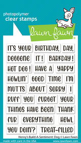Lawn Fawn LF4264 - Stamps - Henry's Build-A-Sentiment: Dog