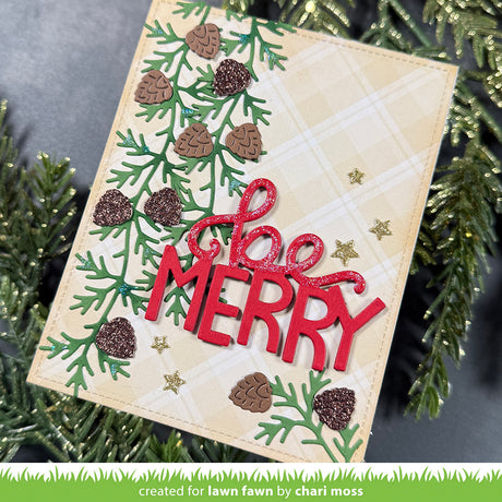 Lawn Fawn LF4271 - Lawn Cuts - Pinecone and Leaves Border Dies
