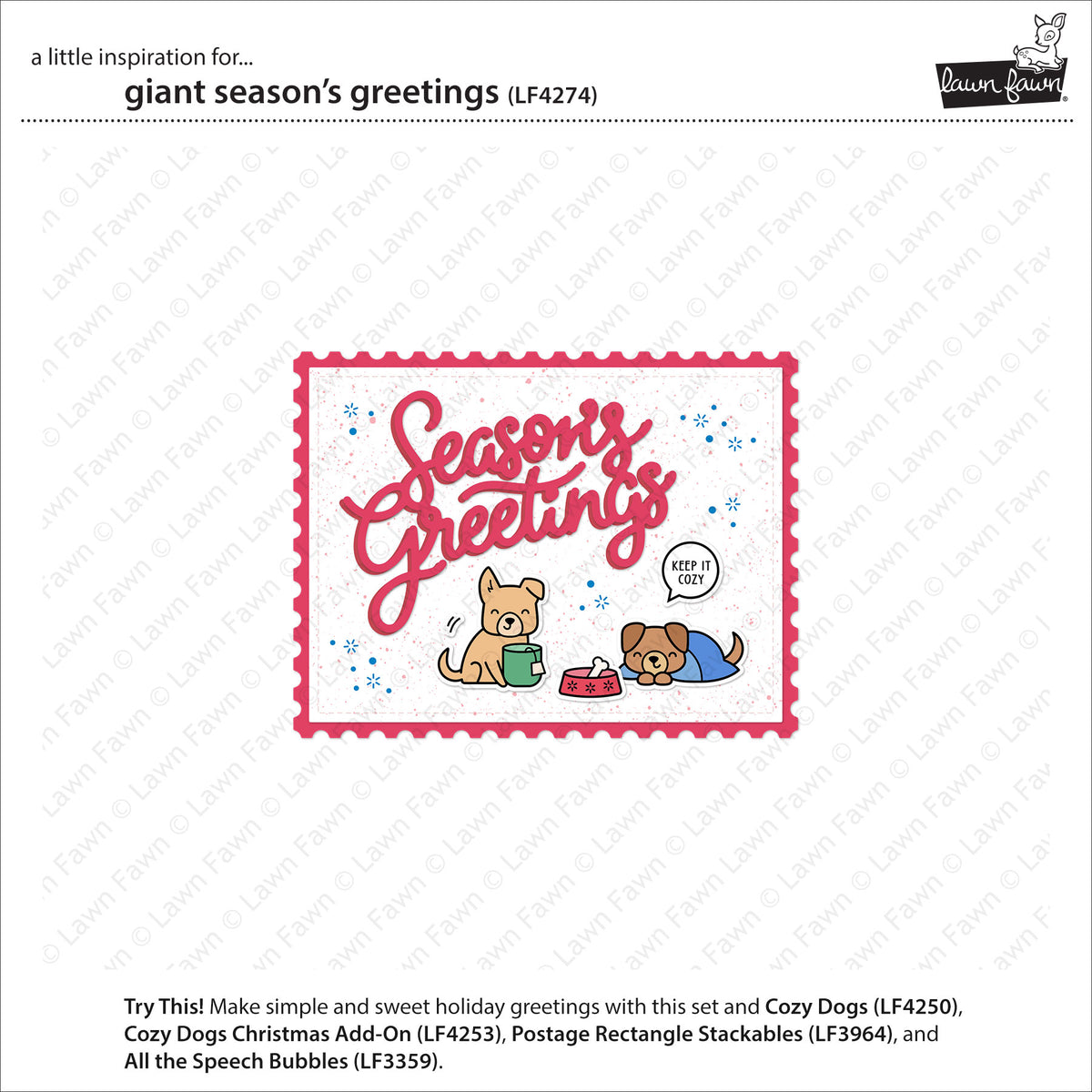 Lawn Fawn LF4274 - Lawn Cuts - Giant Season's Greetings Die