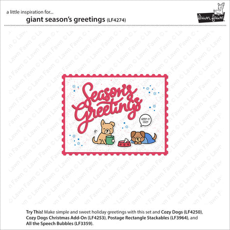 Lawn Fawn LF4274 - Lawn Cuts - Giant Season's Greetings Die