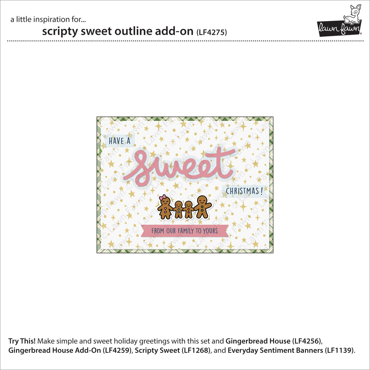 Lawn Fawn LF4275 - Lawn Cuts - Scripty Sweet Outline Add-On Die