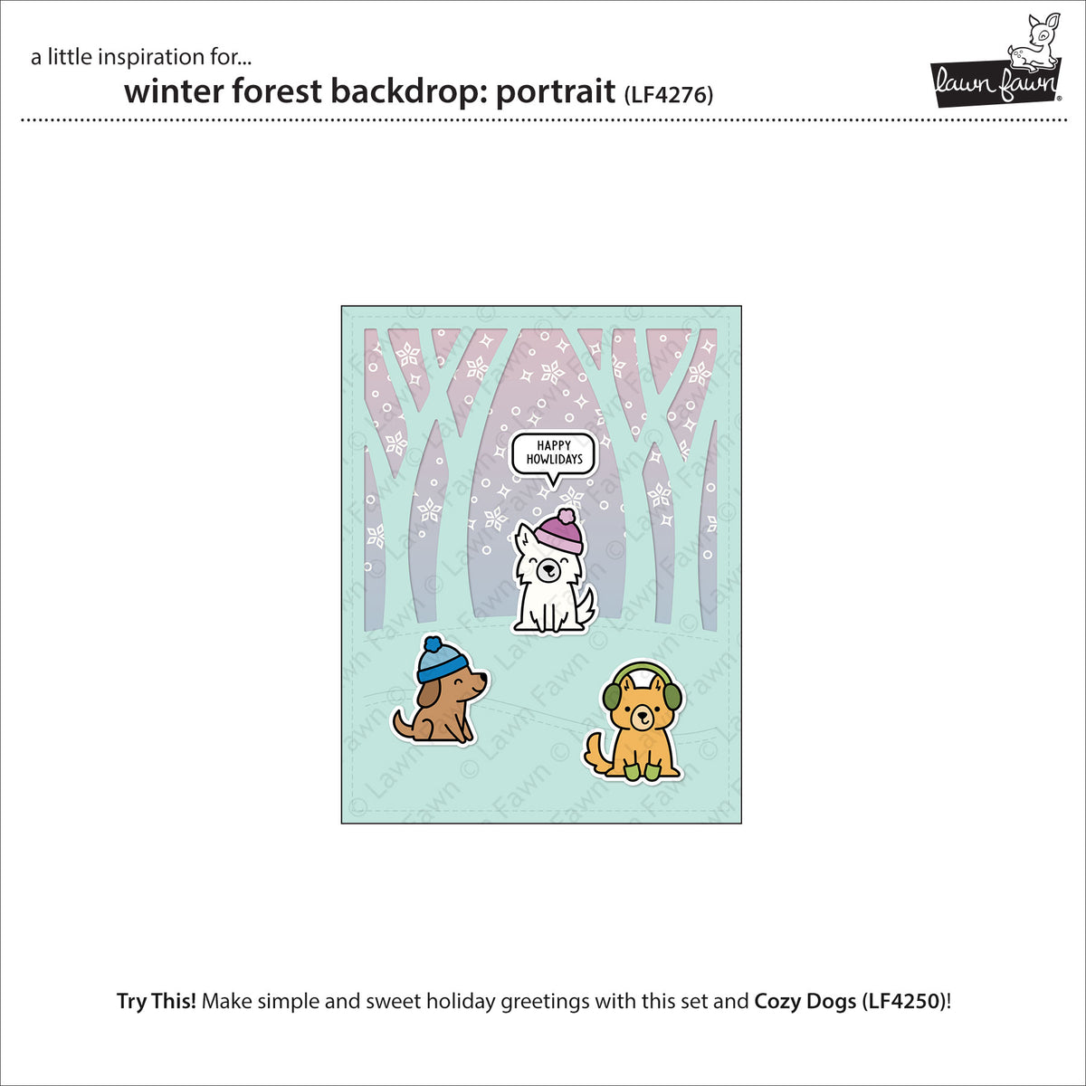 Lawn Fawn LF4276 - Lawn Cuts - Winter Forest Backdrop: Portrait Dies