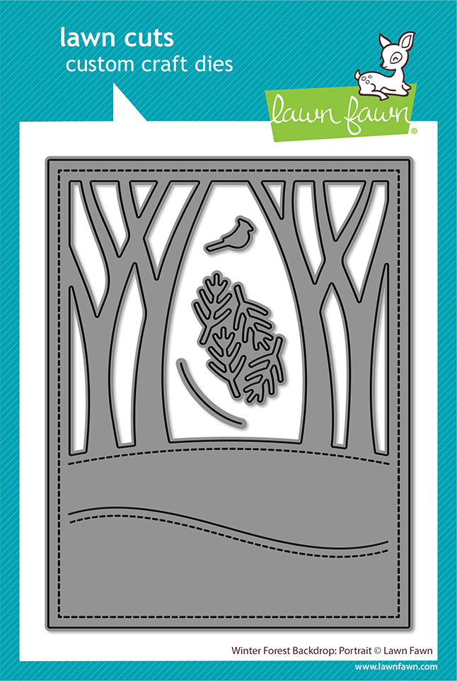 Lawn Fawn LF4276 - Lawn Cuts - Winter Forest Backdrop: Portrait Dies