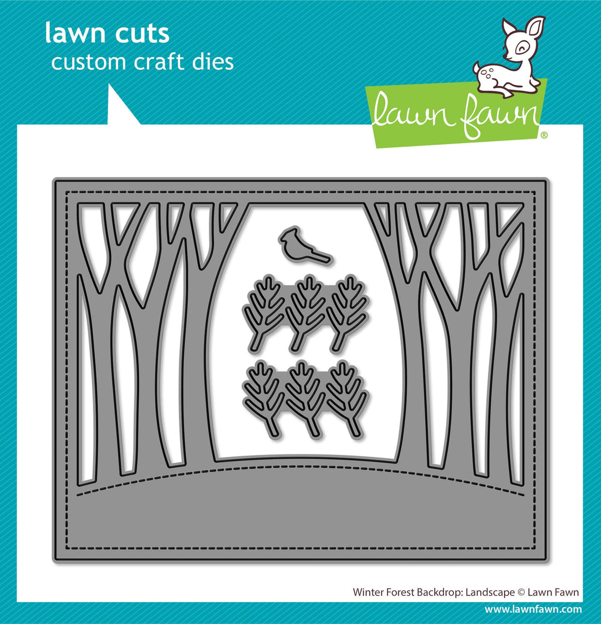 Lawn Fawn LF4277 - Lawn Cuts - Winter Forest Backdrop: landscape Dies