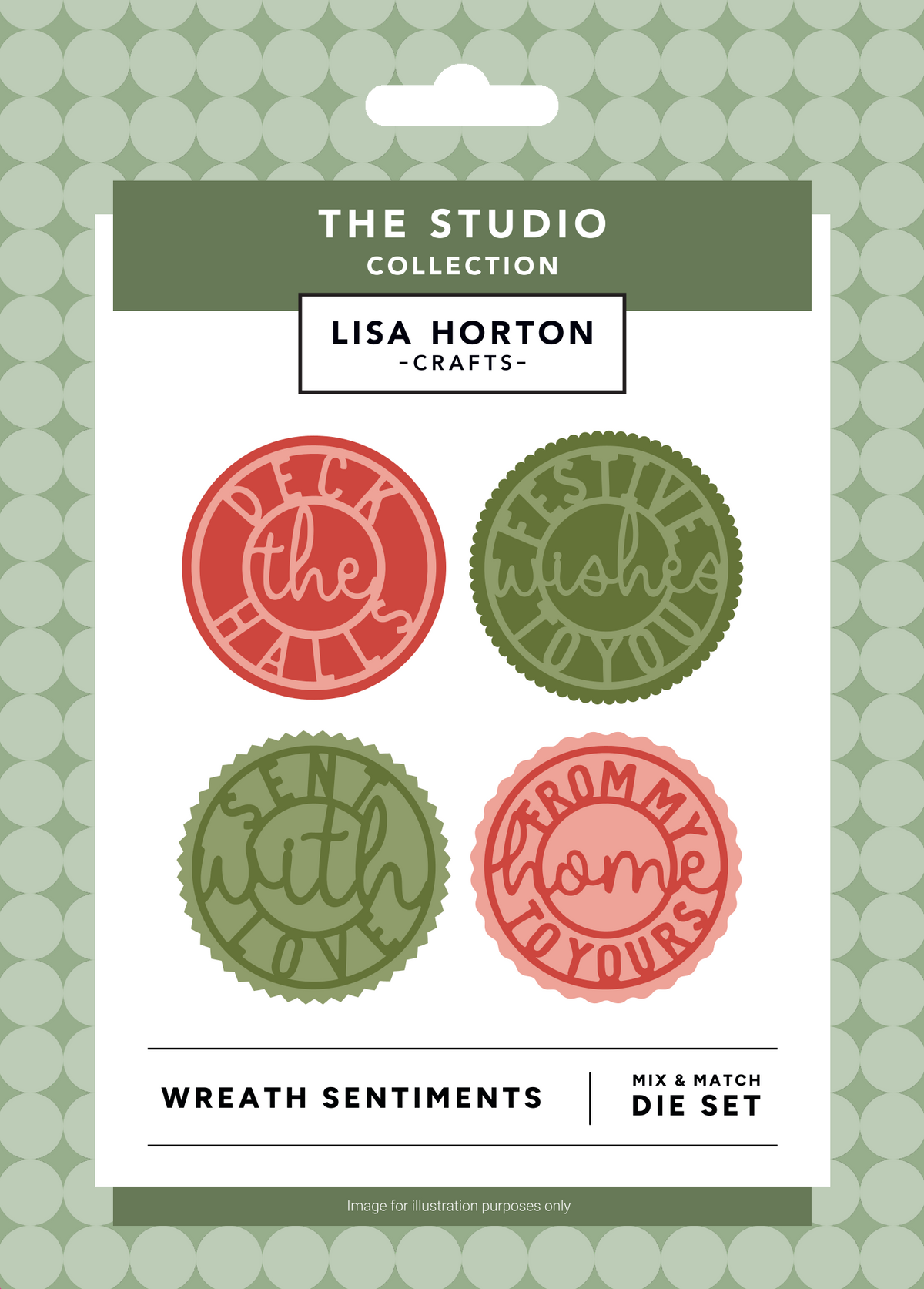 Lisa Horton Crafts The Studio Die Set Festive Wreath Sentiment - LHCCD365