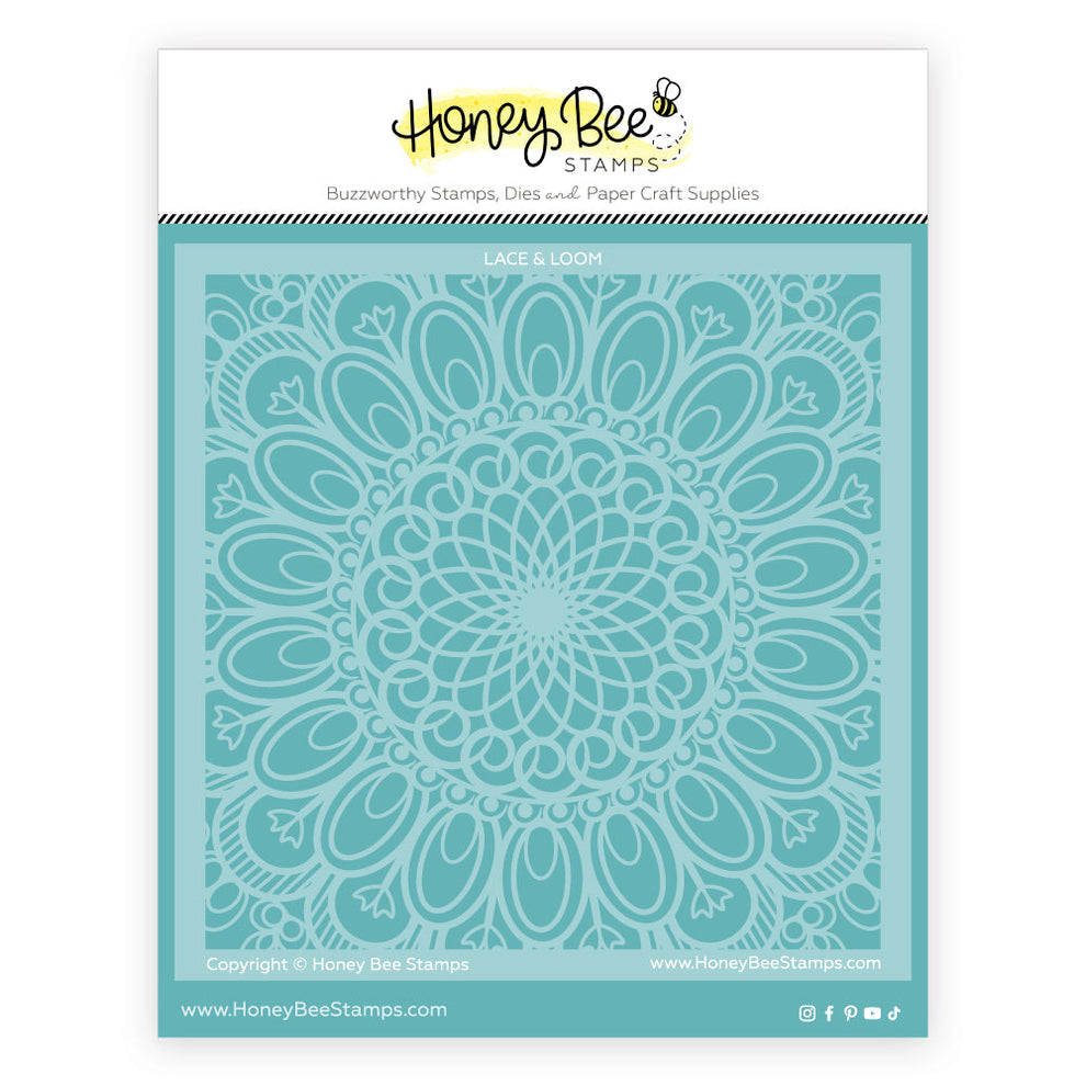 Honey Bee Stamps Lace & Loom - 6"x6" Background Stencil