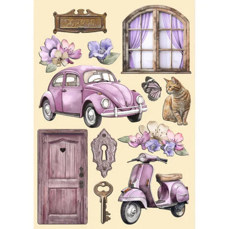 Stamperia Lavender Colored Wooden Shape A5 (KLSP162)