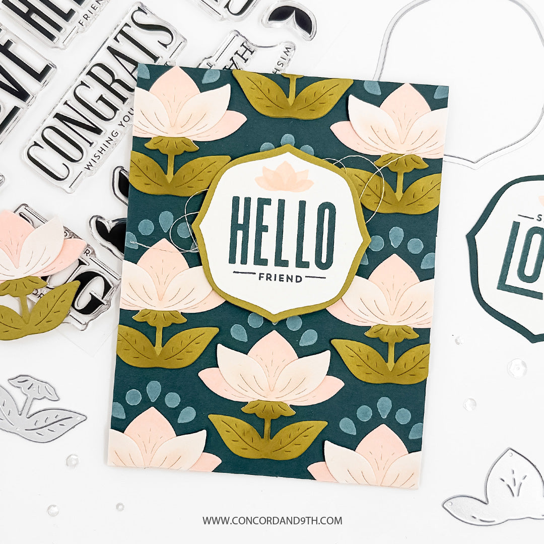 Concord & 9th Layered Lotus Stamp Set  (4 x 4) & Die Bundle