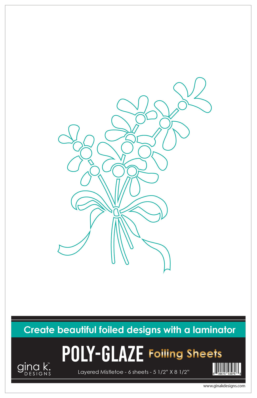 Gina K Designs POLY-GLAZE Foiling Sheets- Layered Mistletoe