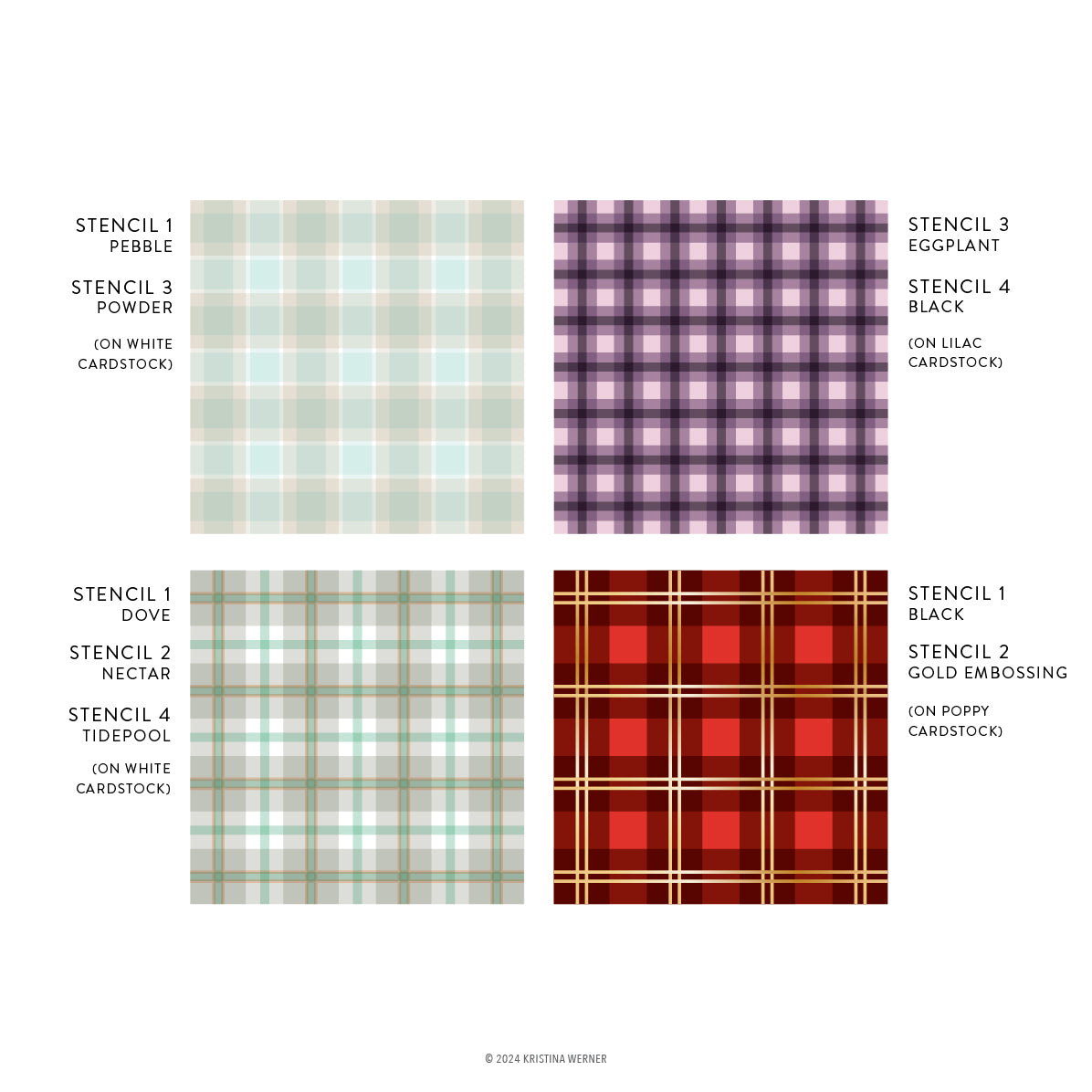 Concord & 9th Layered Plaid Stencil Pack (4 qty; 6 x 6)