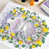 Pinkfresh Studio Lemon Blossom Crest Stamp / die/ Stencil Bundle