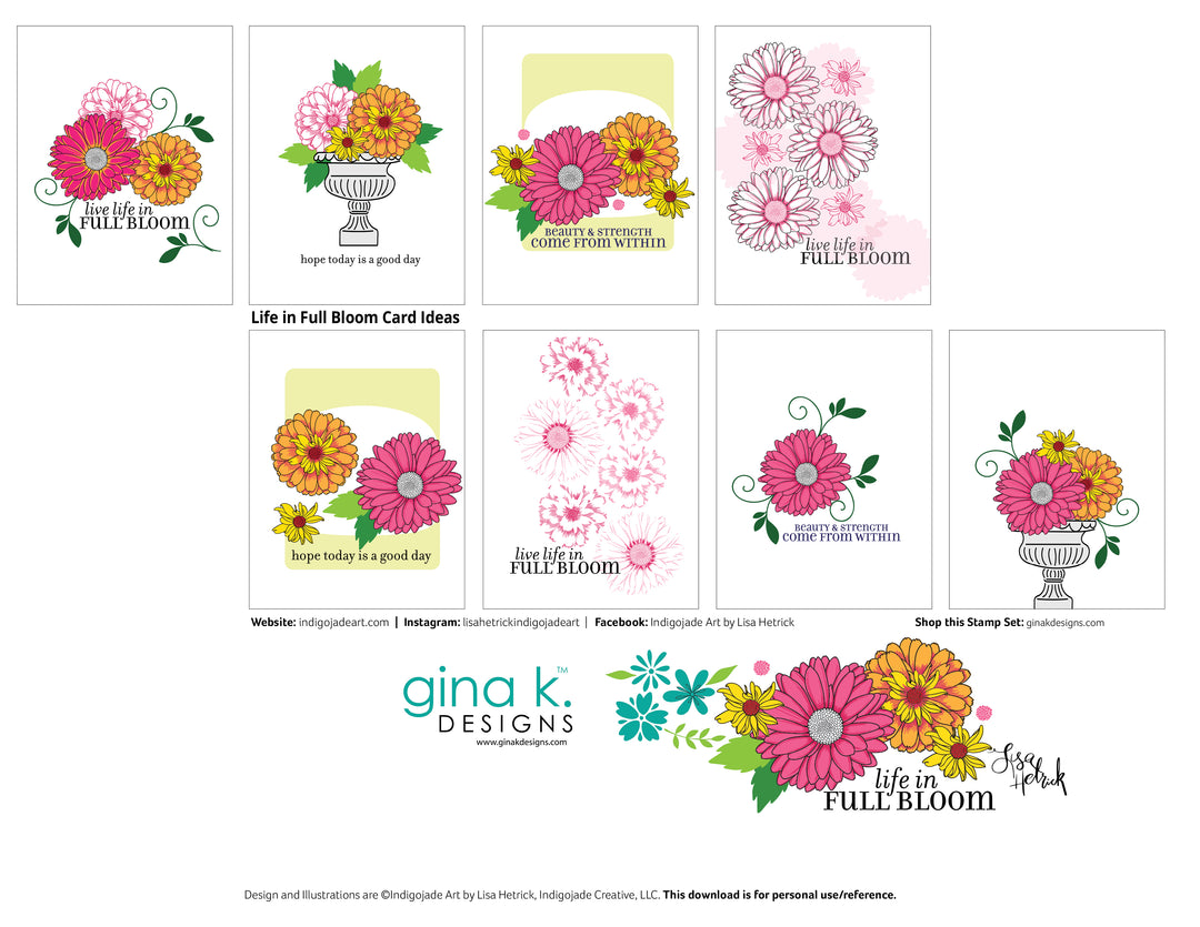 Gina K Designs STENCIL- Life in Full Bloom