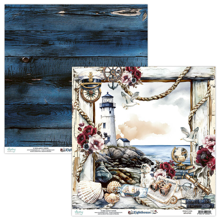 Mintay Lighthouse 8x8 Inch Scrapbooking Paper Pad (MT-LIT-08)