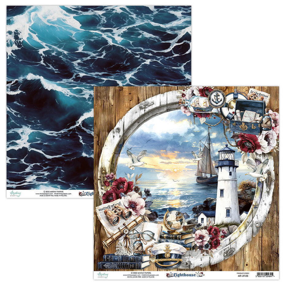 Mintay Lighthouse 8x8 Inch Scrapbooking Paper Pad (MT-LIT-08)