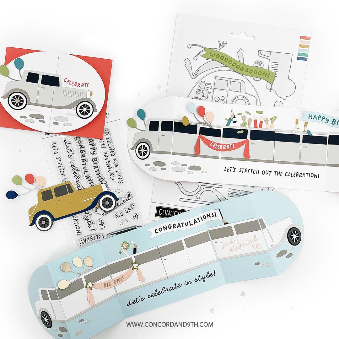 Concord & 9th Limo Party Stamp Stamp & die (4 x 8)