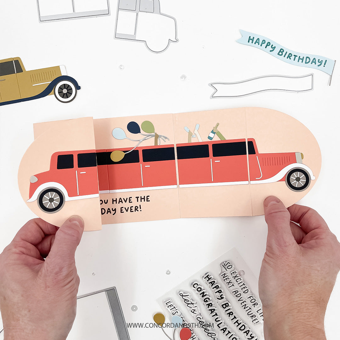 Concord & 9th Limo Party Stamp Stamp & die (4 x 8)