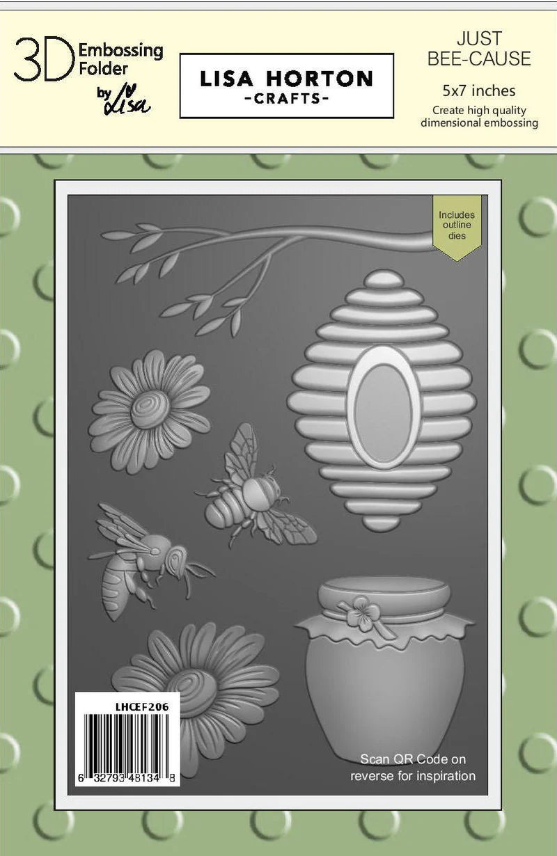 Lisa Horton Crafts Just Bee-Cause 5x7 3D Embossing Folder & Dies