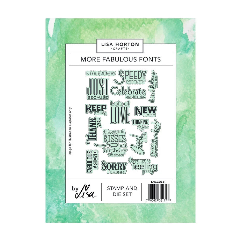 Lisa Horton Crafts More Fabulous Fonts Stamp and Die Set - LHCCD381