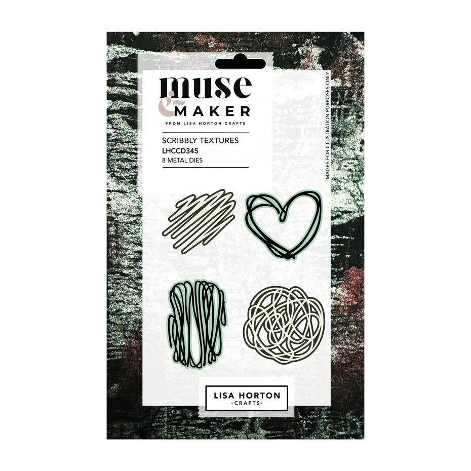 Lisa Horton Crafts Muse & Maker Dies Scribbly Textures - LHCCD345