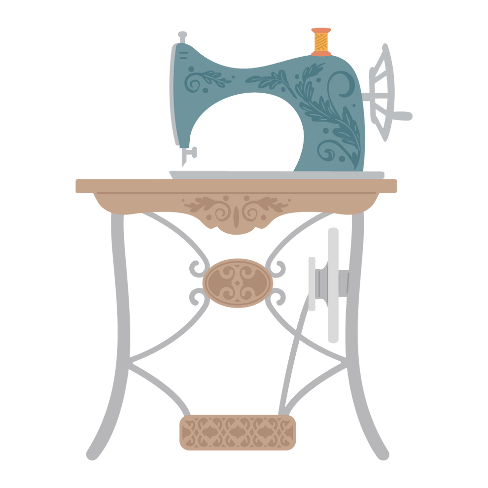 Honey Bee Stamps Lovely Layers: Antique Sewing Table - Honey Cuts - Stand-Alone Dies