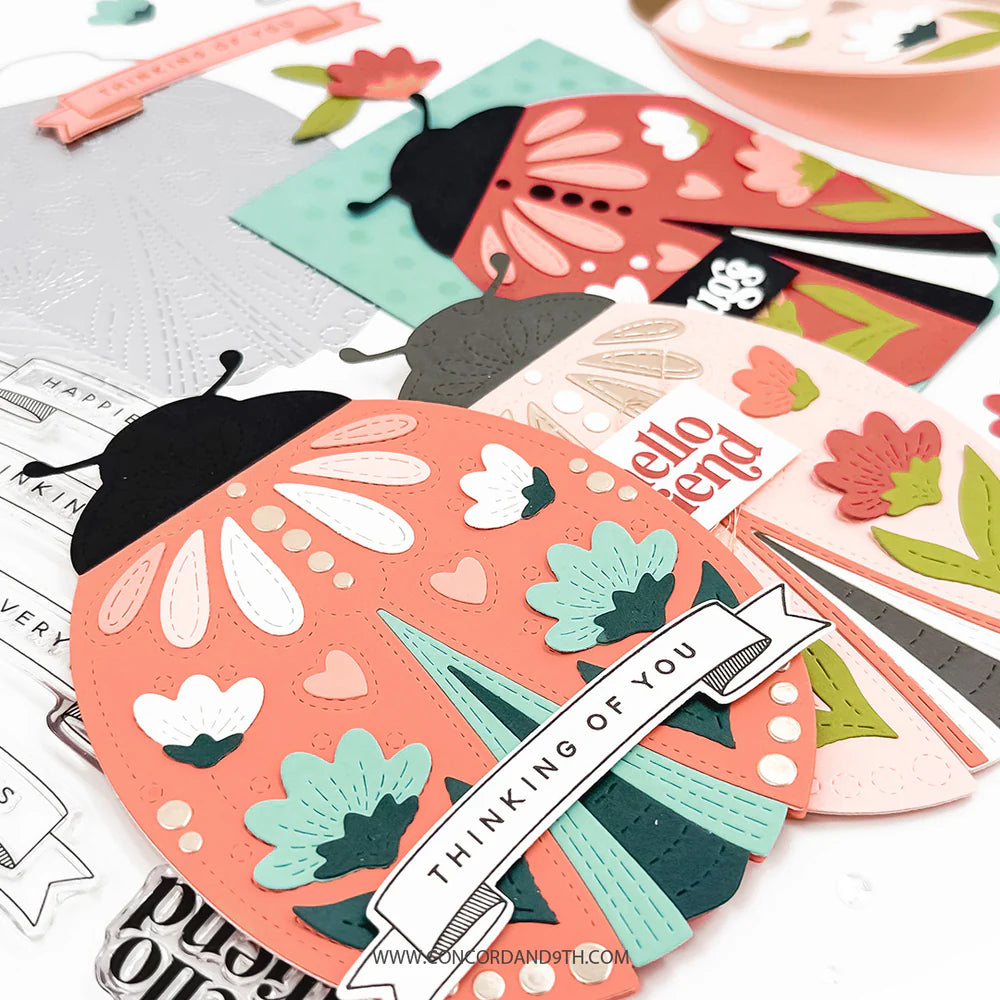 Concord & 9th Lovely Ladybug Stamp Set & Die Bundle