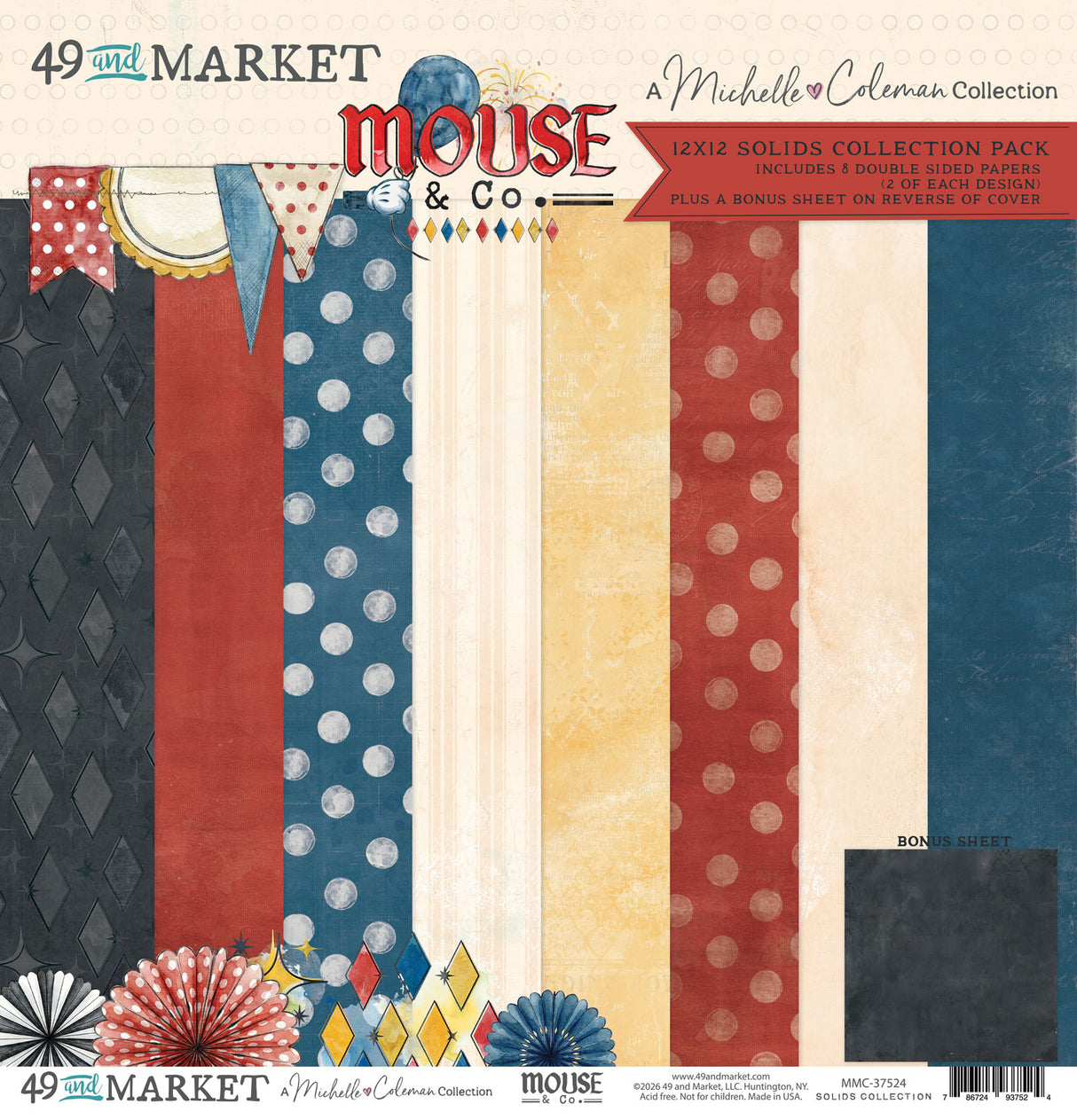 49 and Market Mouse & Co. 12x12 Solids Collection Pack - MMC-37524