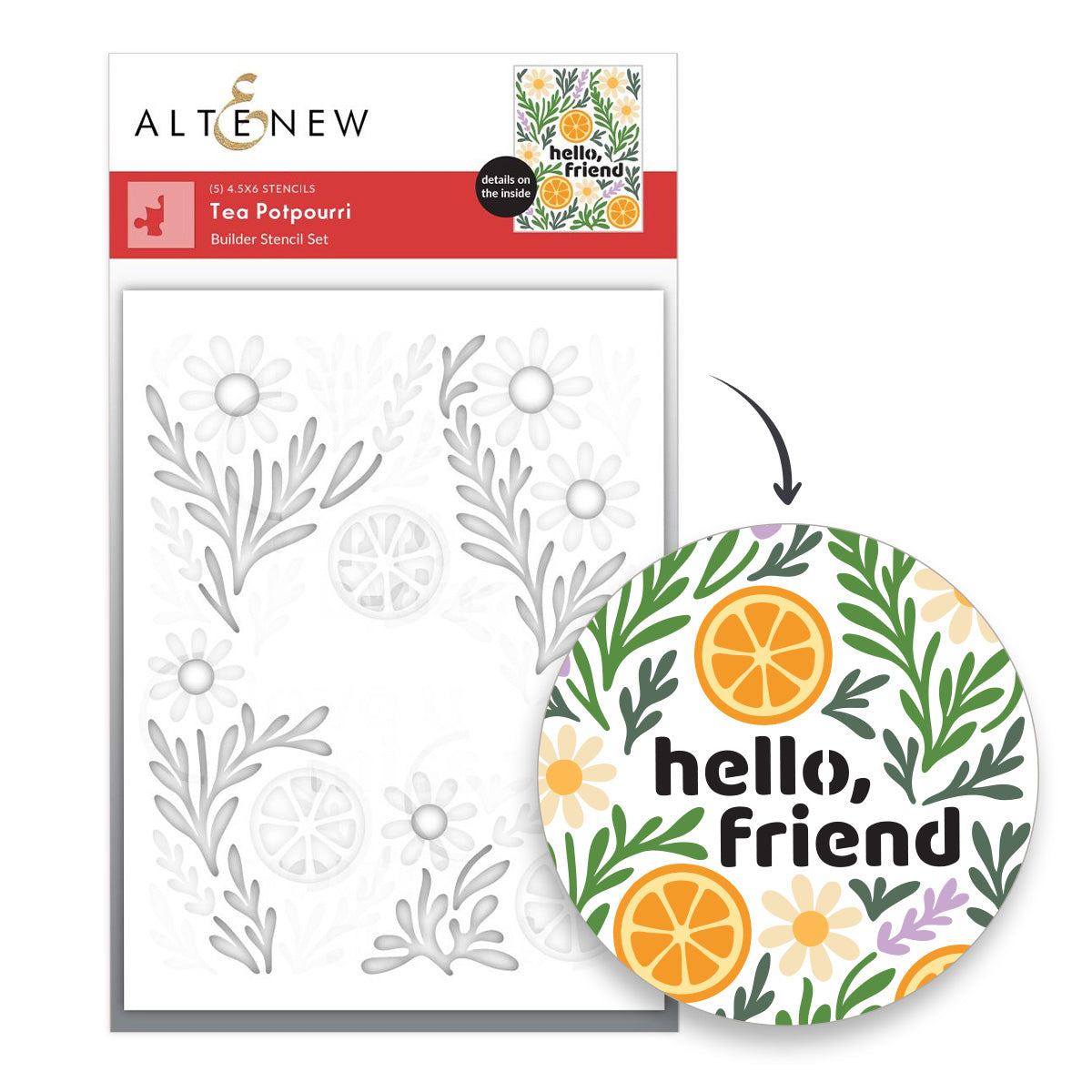 Altenew Tea Potpourri Stencil Set (5 in 1)