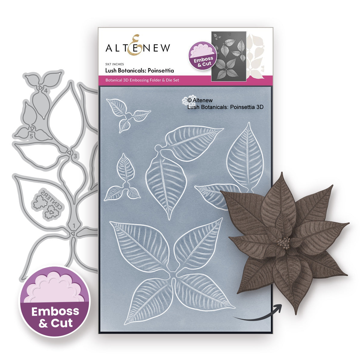 Altenew Lush Botanicals: Poinsettia 3D Embossing Folder & Die Set