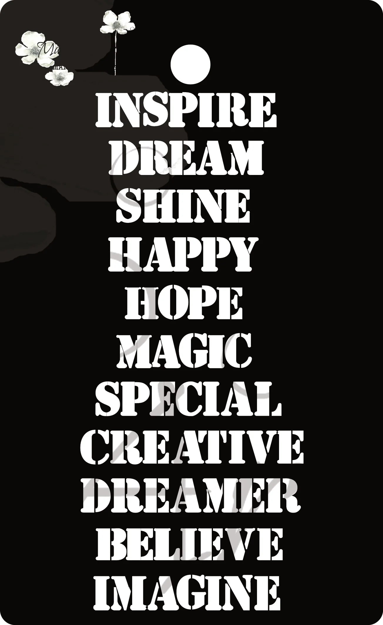 Maremi's Tag Stencil 'WORDS Print'