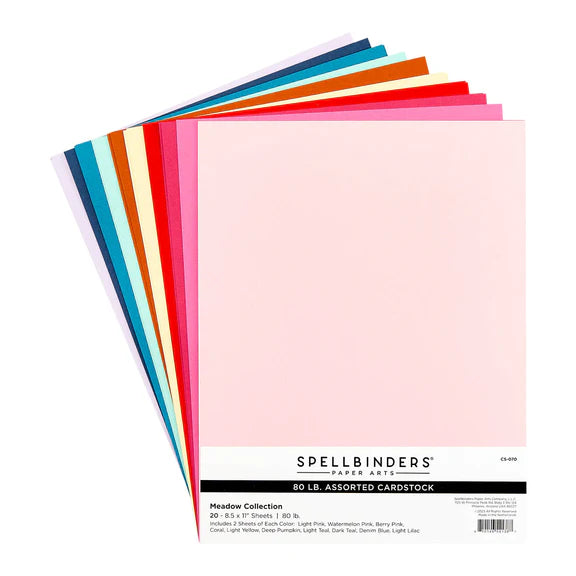 Spellbinders Meadow Collection 80lb. Cardstock Pack - 20 Sheets 8.5" x 11"