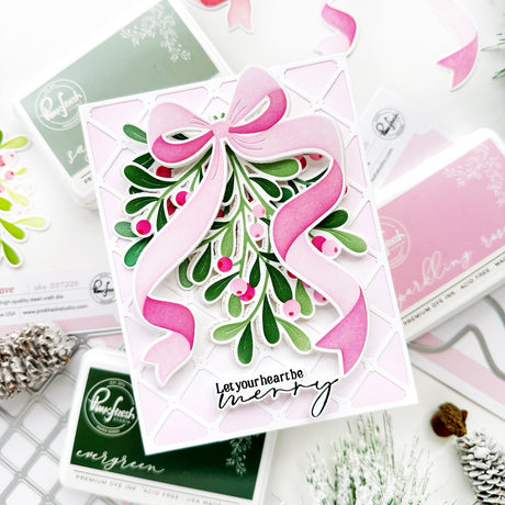 Pinkfresh Studio Merry Mistletoe die stencil bundle
