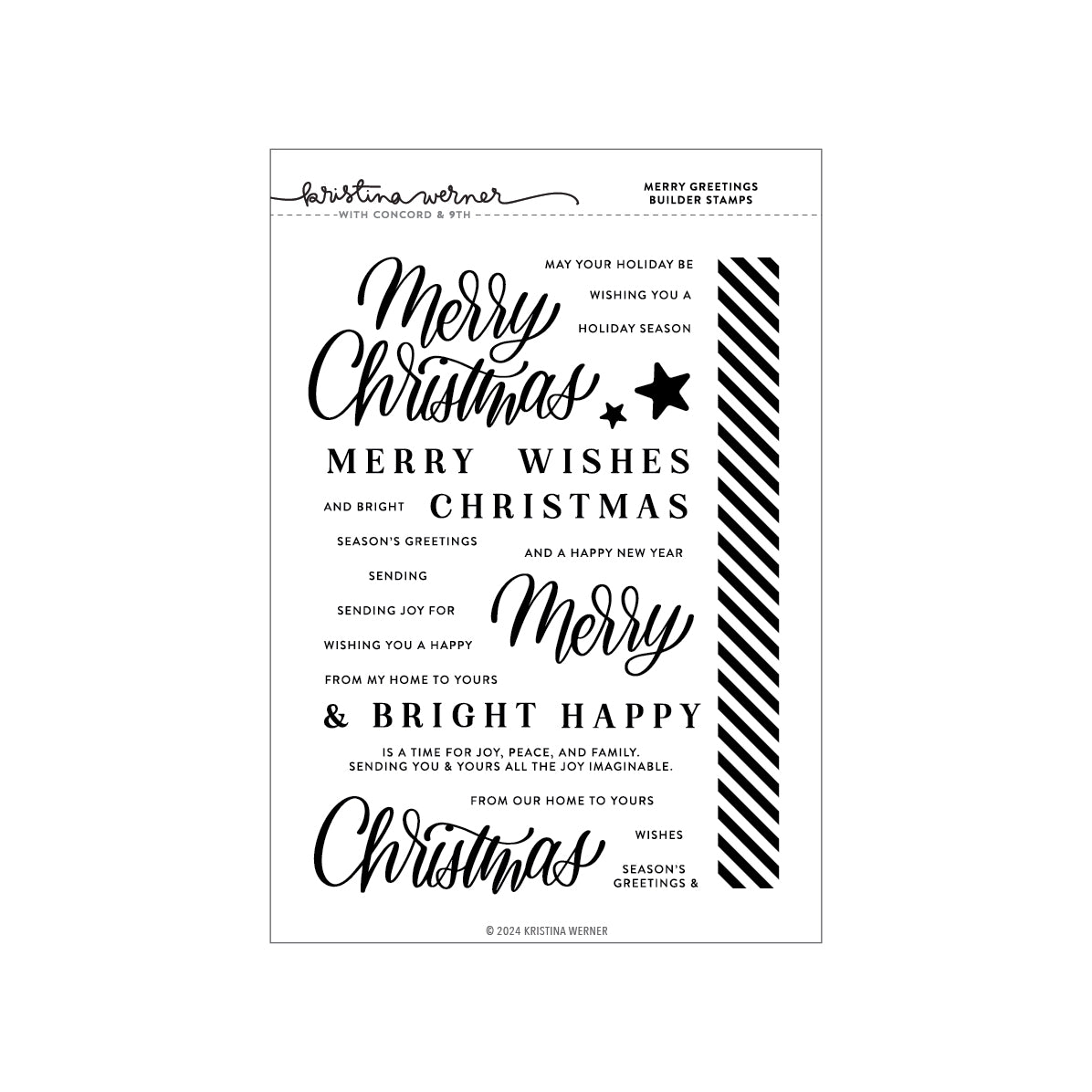 Concord & 9th Merry Greetings Builder Stamp Set (6 x 8)