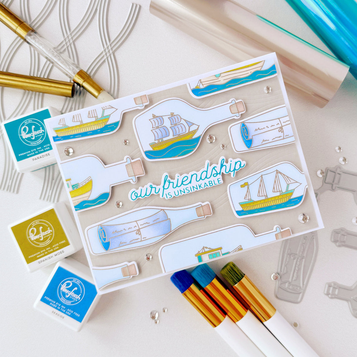 Pinkfresh Studio Message in a Bottle press plate