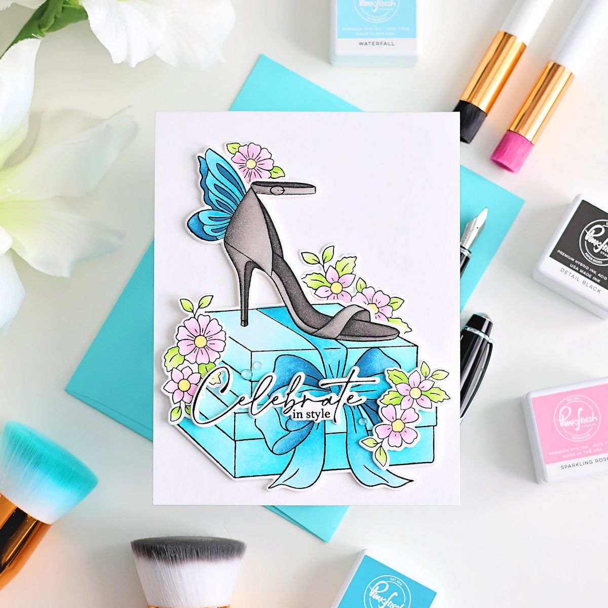 Pinkfresh Studio Fragrance Notes Stamp, Die & Stencil Bundle