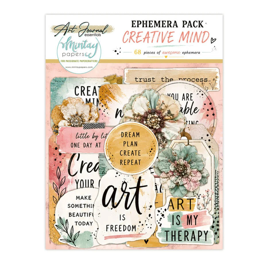 Mintay Art Journal Ephemera Pack Creative Mind (68pcs) - MT-ART-C08