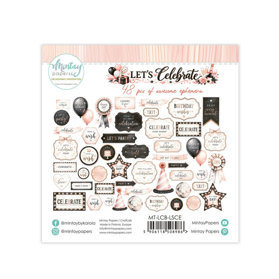 Mintay Let's Celebrate Paper Ephemera (48pcs)