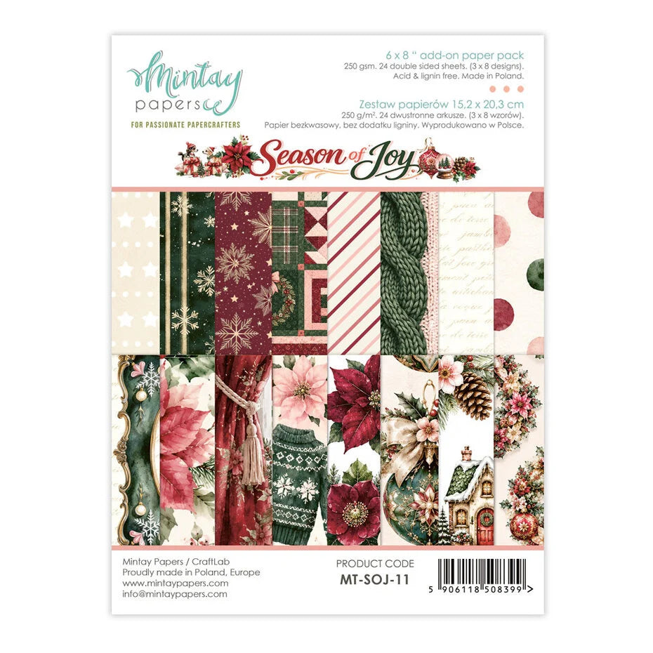 Mintay Season of Joy 6x8 Inch Add-On Paper Pack - MT-SOJ-11