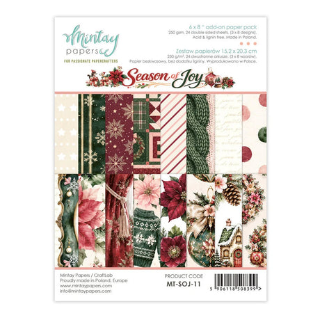 Mintay Season of Joy 6x8 Inch Add-On Paper Pack - MT-SOJ-11