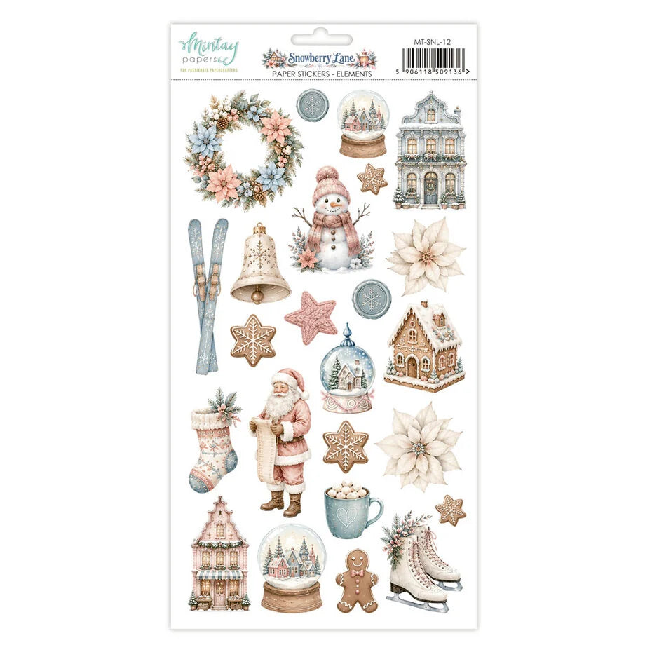 Mintay Snowberry Lane 6x12 Inch Paper Stickers Elements