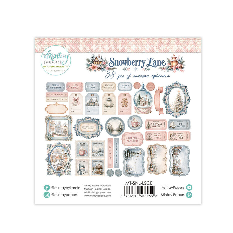 Mintay Snowberry Lane Paper Ephemera (38pcs)