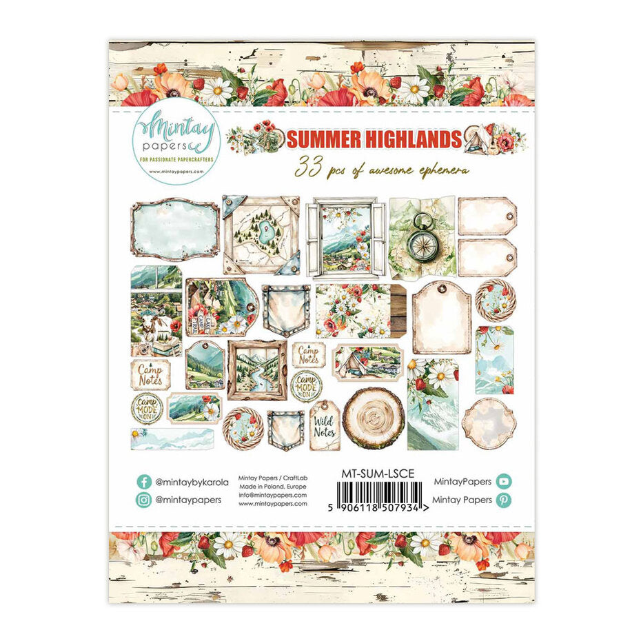 Mintay Summer Highlands Paper Ephemera (33pcs)