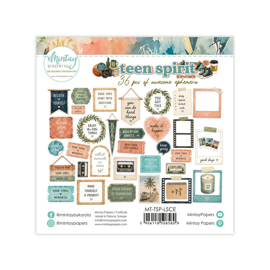 Mintay Teen Spirit Paper Ephemera (36pcs) - MT-TSP-LSCE
